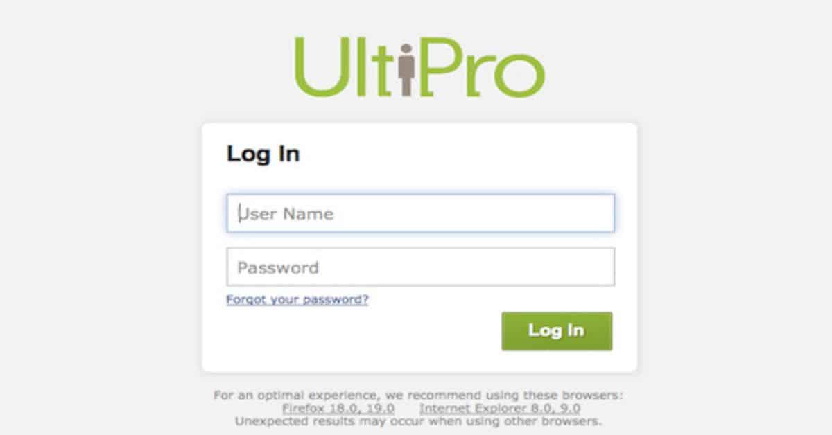 Can't Login to Ultipro from Home