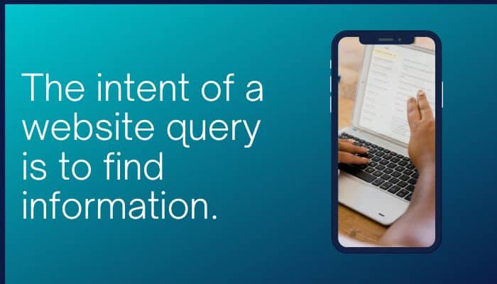 The intent of a website query is to find information.
