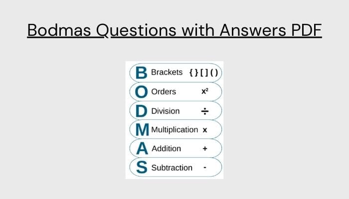 bodmas questions with answers pdf