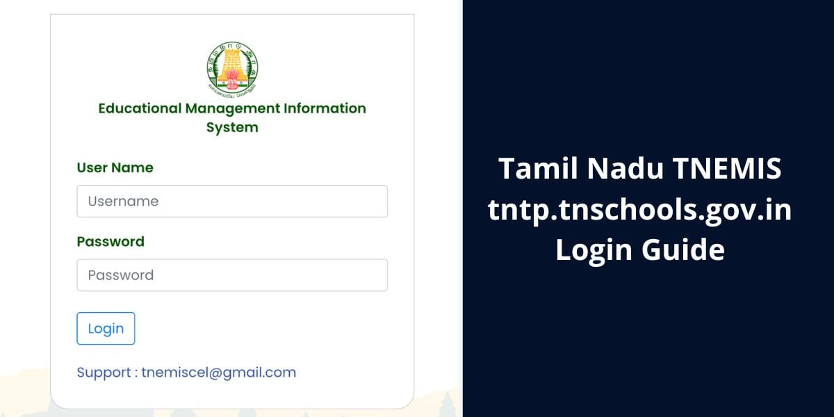 Tamil Nadu TNEMIS tntp.tnschools.gov.in Login Guide